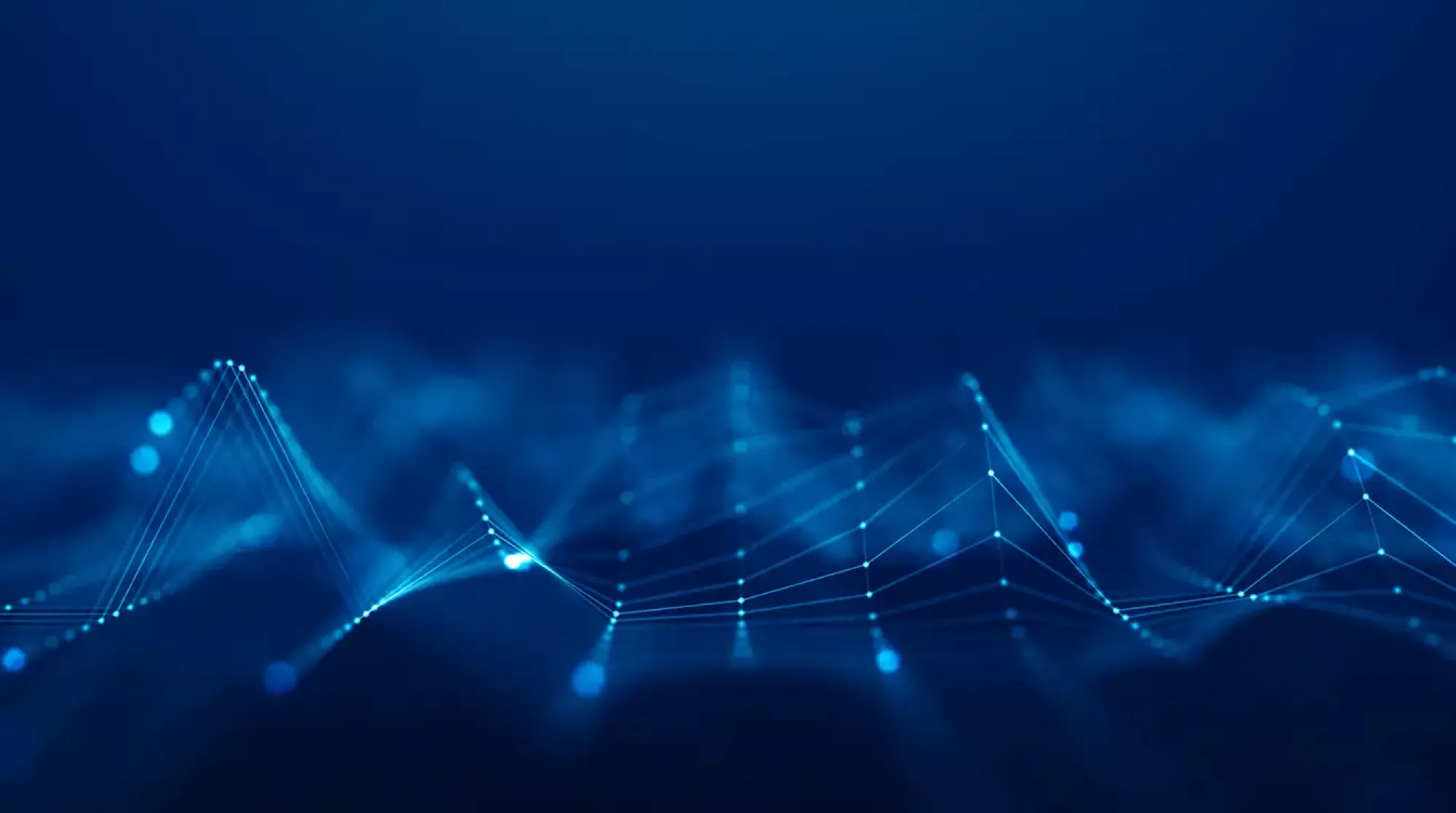 Futuristic technology wave, blue glow